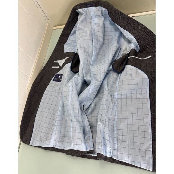 Stafford Blazer Sport Coat 38R Classic Fit Linen Cotton Blend Heather Gray - Picture 2 of 9